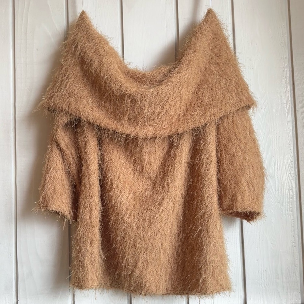 Vintage Joseph Ribkoff Off-Shoulder Fuzzy Sweater